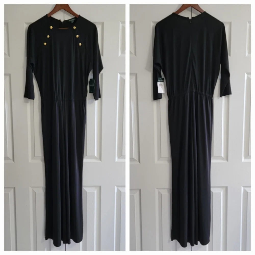 Lauren Ralph Lauren Jumpsuit Romper, Black, Women's Size Petite Medium - Picture 1 of 8